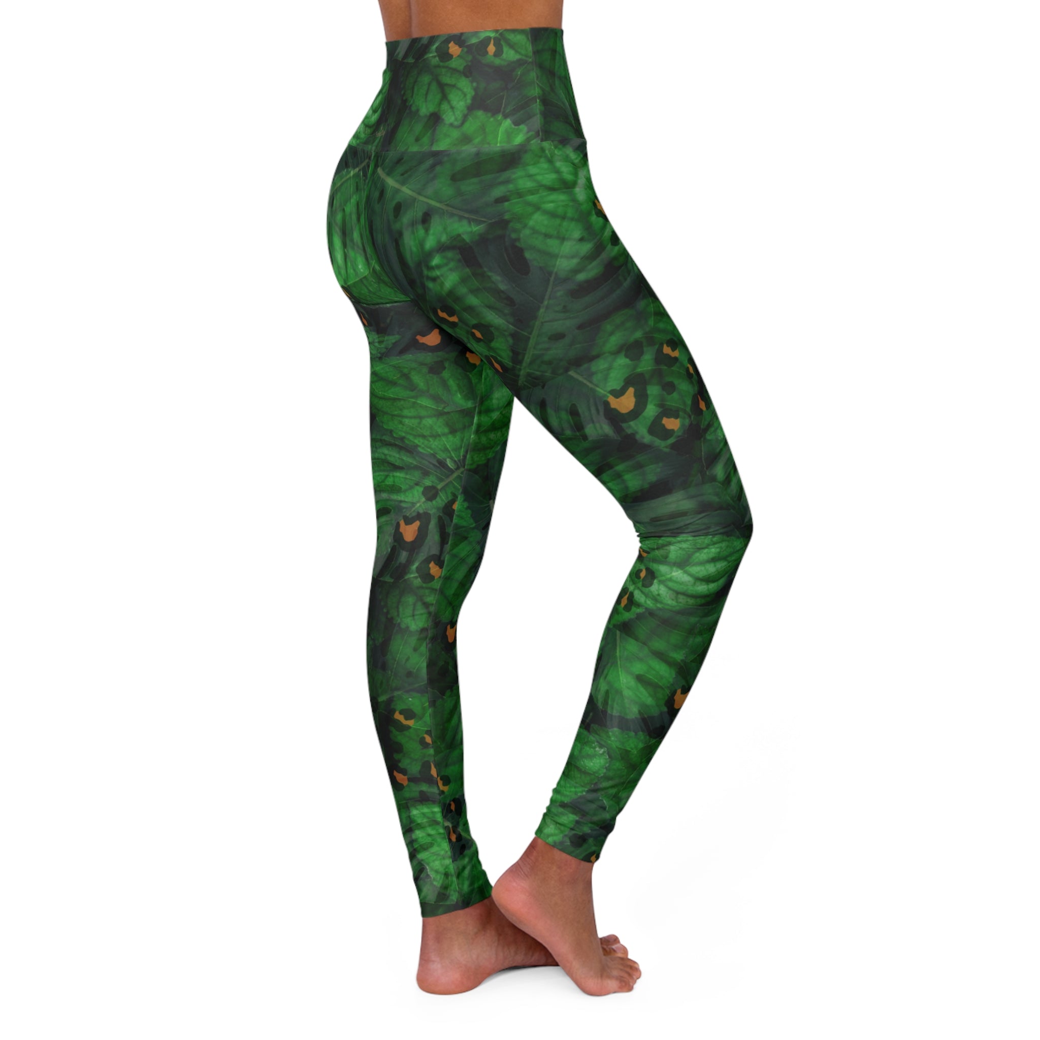 Jungle Green High Waisted Yoga Leggings