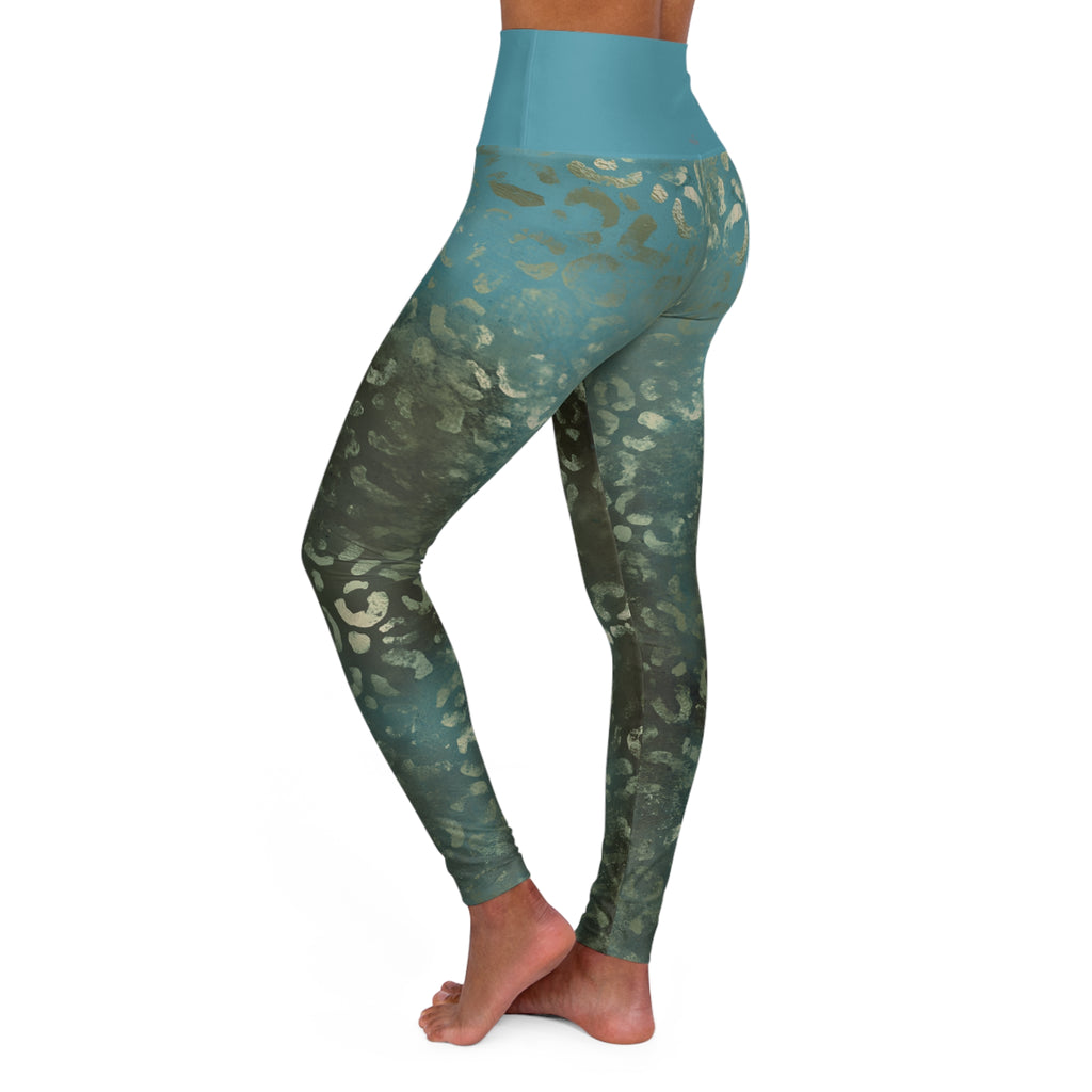 Jungle Lagoon High Waisted Yoga Leggings