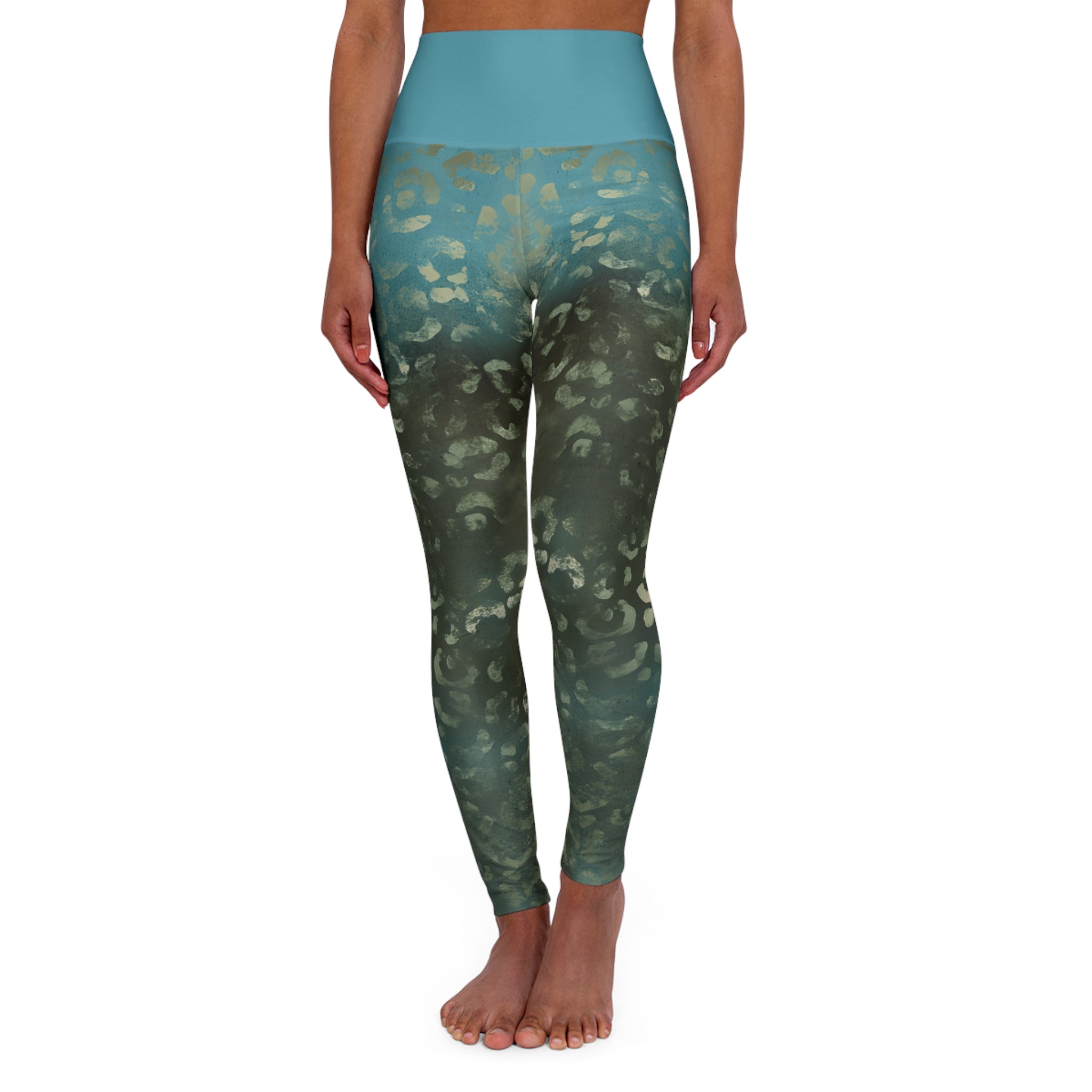 Jungle Lagoon High Waisted Yoga Leggings