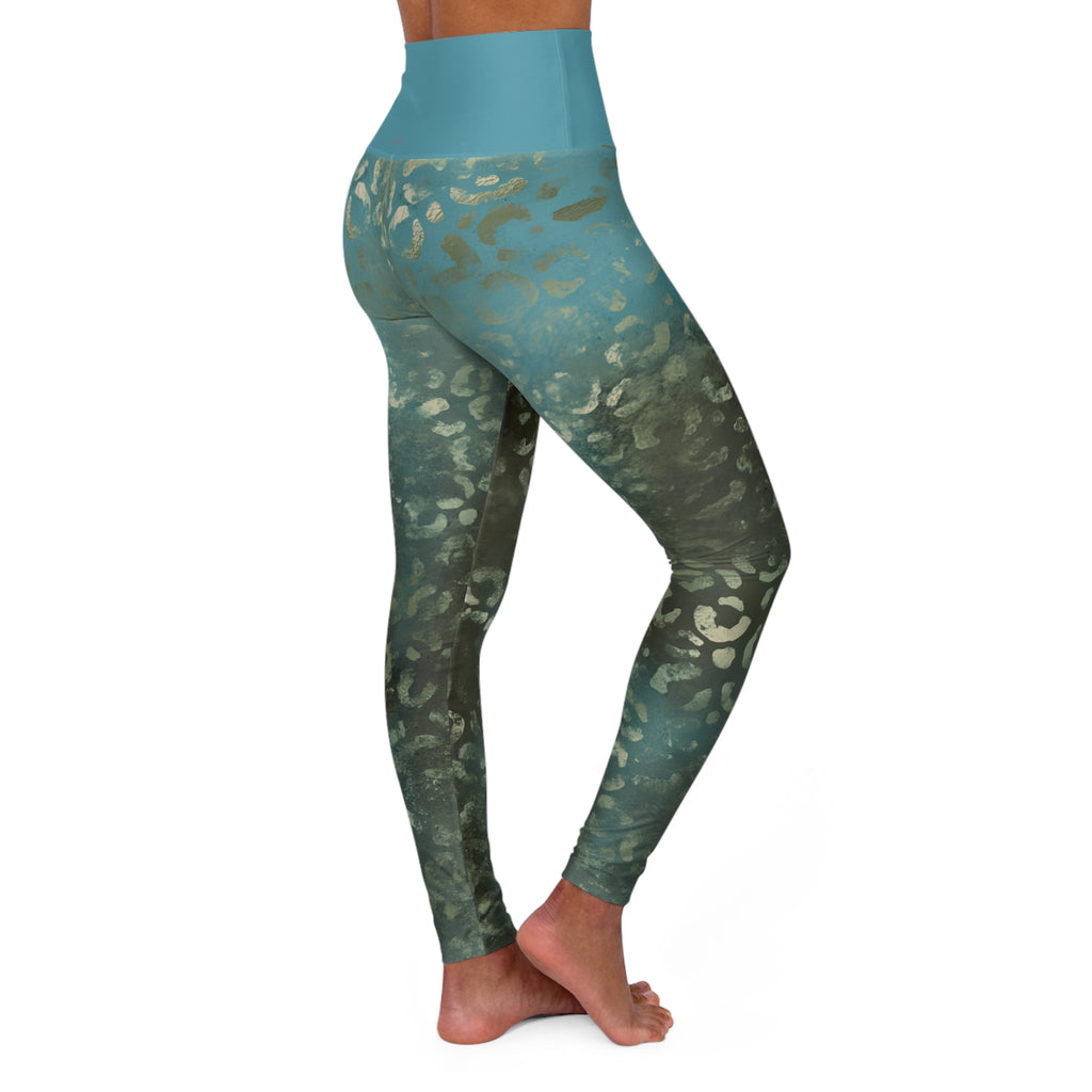 Jungle Lagoon High Waisted Yoga Leggings
