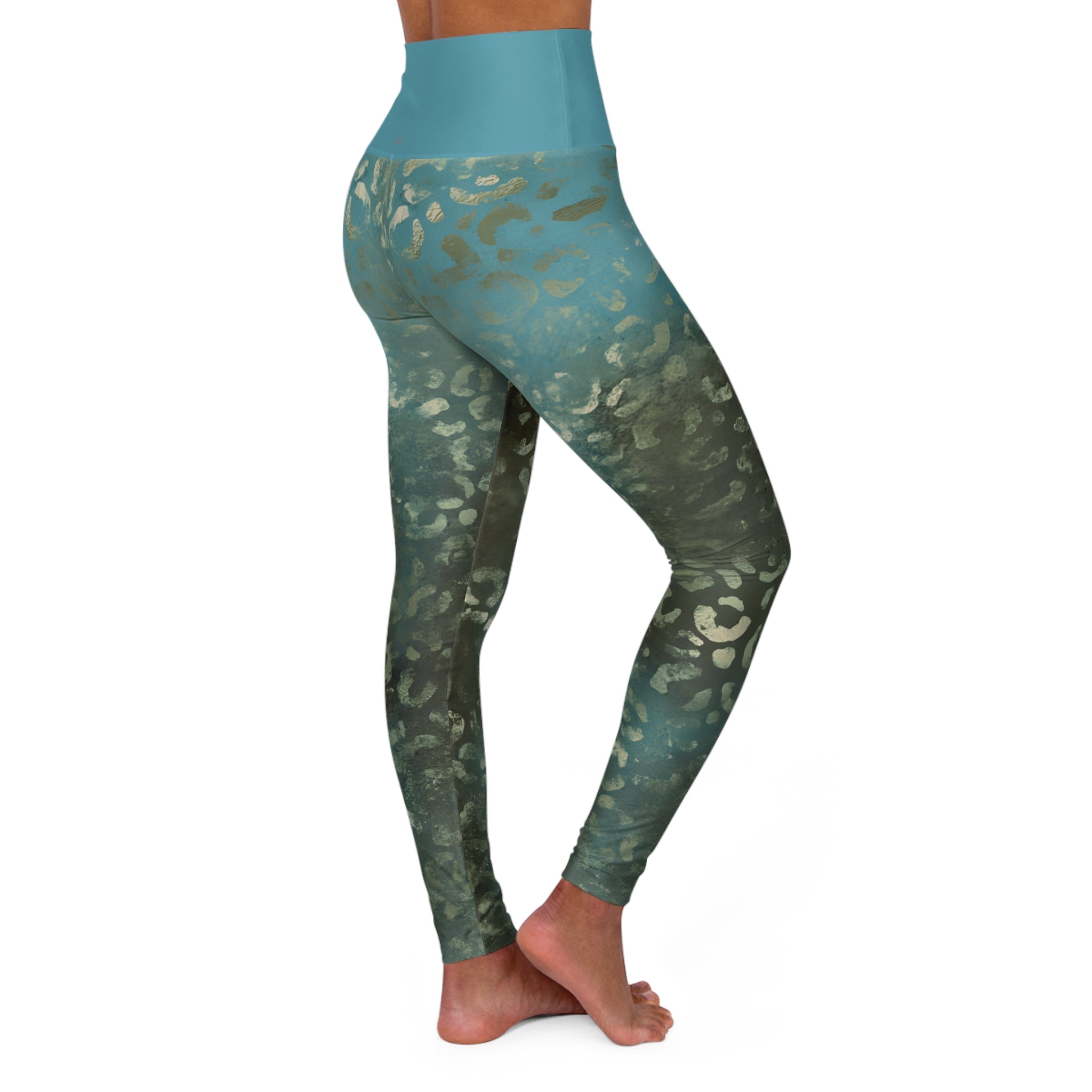 Jungle Lagoon High Waisted Yoga Leggings