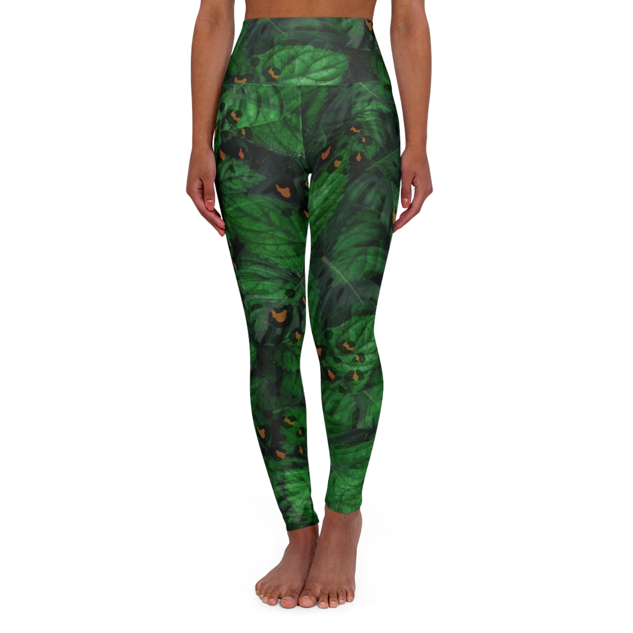 Jungle Green High Waisted Yoga Leggings