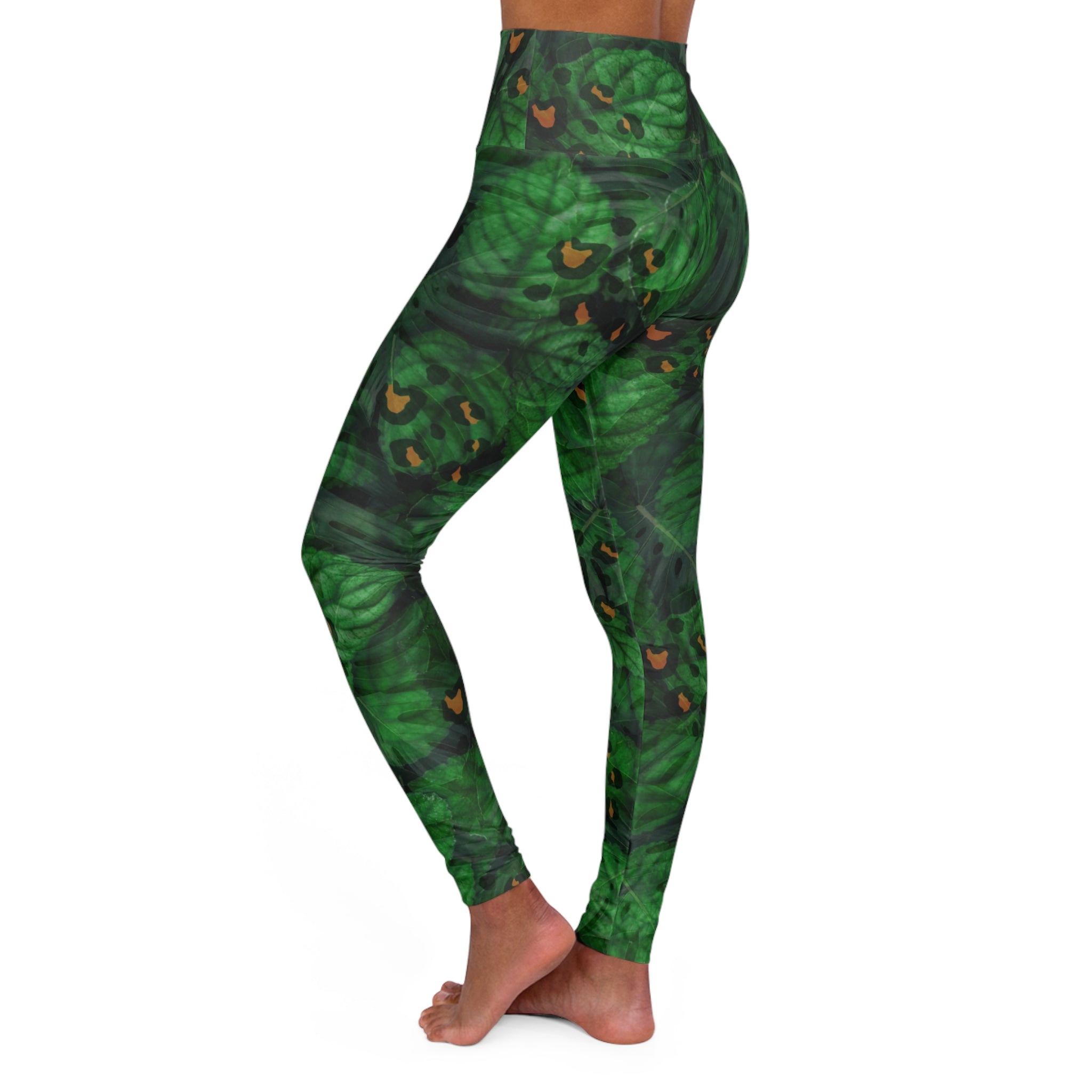 Jungle Green High Waisted Yoga Leggings